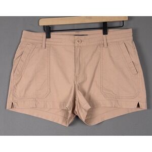 prAna Elle Shorts Womens 12 Champagne Organic Cotton Stretch Casual Travel
